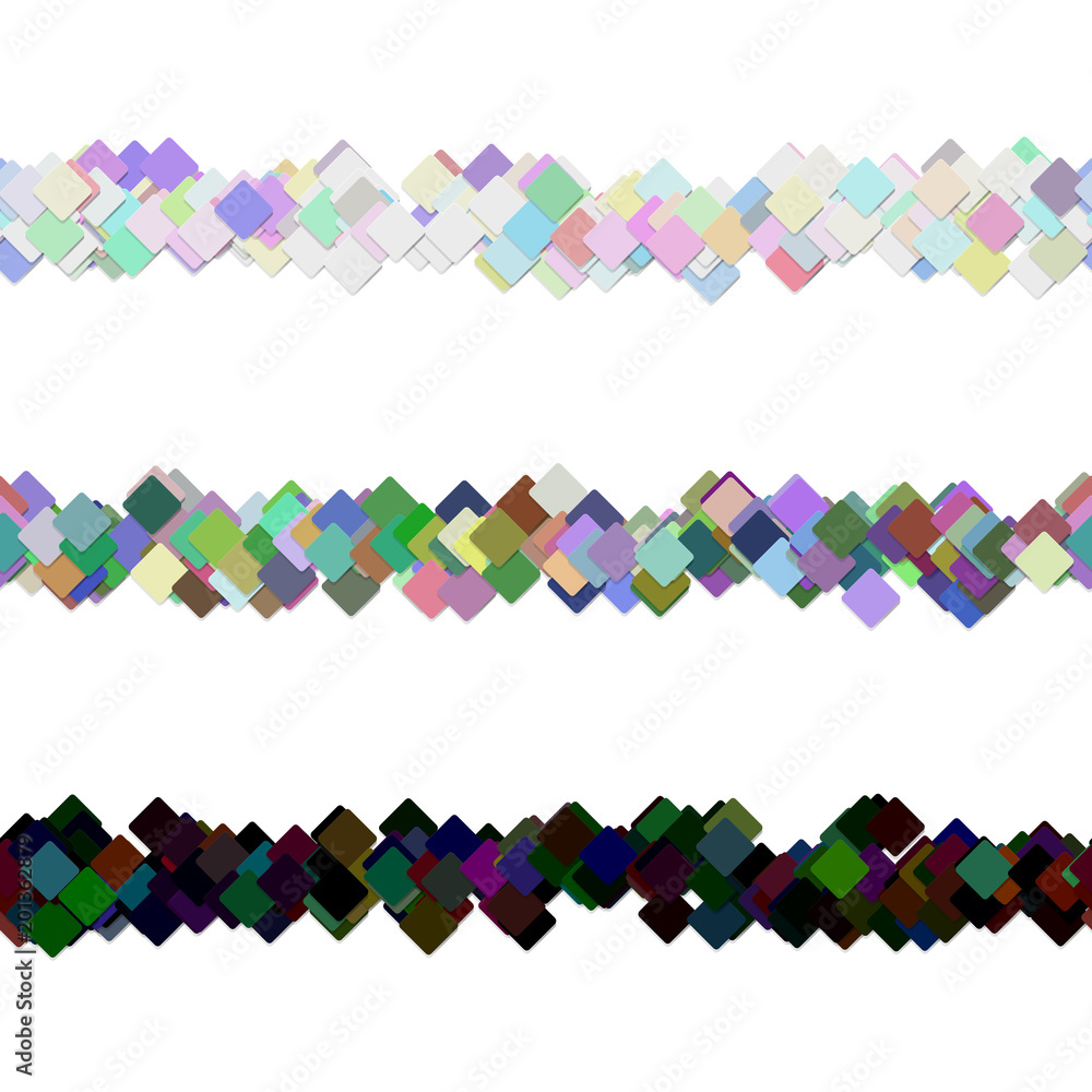 Poster repeatable abstract square pattern paragraph separator line design set - vector decoration elements 