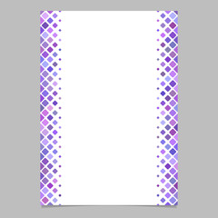 Abstracvt brochure border template from purple diagonal square pattern - vector design for flyer, card