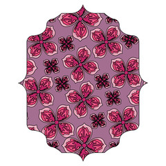 colorful arabic frame with floral design, vector illustration