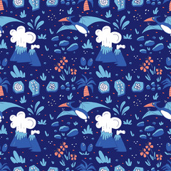 Pattern with dinosaurs