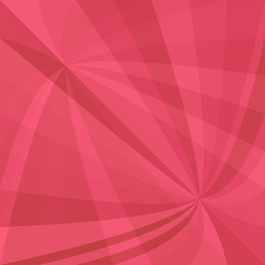 Red abstract dynamic background - vector design from curved ray stripes