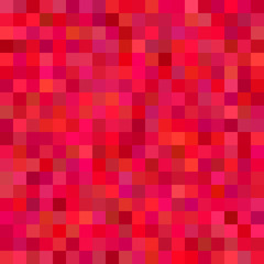 Red geometrical abstract square mosaic background - vector illustration from squares in colorful tones
