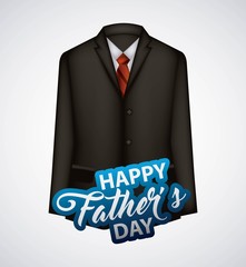 happy fathers day white background black suit elegant date best dad vector illustration