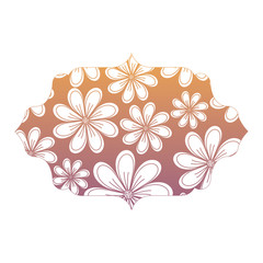 decorative frame with beautiful flowers background, colorful design.  vector illustration