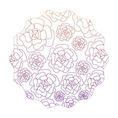 colorful decorative frame in circular shape with flowers design, vector illustration