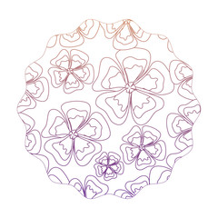 colorful decorative circular frame with floral design. vector illustration