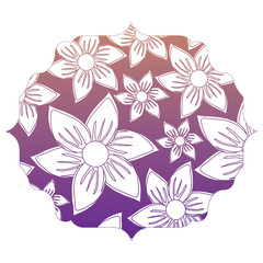 colorful decorative frame with floral design, vector illustration