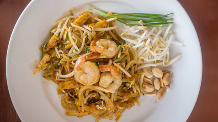 pad thai noodles - Birds Eye View