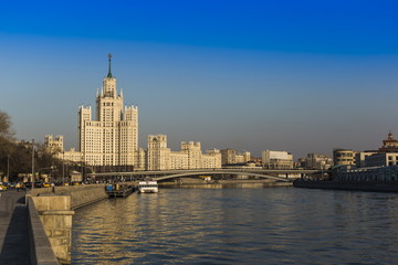 Fototapeta na wymiar A high-rise on Kotelnicheskaya Embankment. One of the Seven Sisters buildings in Moscow. Russia.