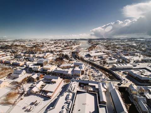 Aerial view of town, Carrigaline, County Cork, Munster, Ireland