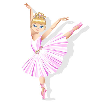 sweet little ballerina in a shiny dress