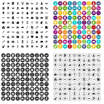 100 cat icons set vector in 4 variant for any web design isolated on white