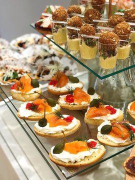Buffet table with canapes