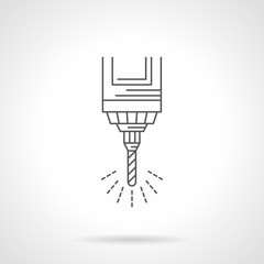 Industrial drill flat line vector icon