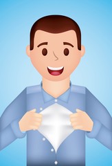 happy fathers day man opening the shirt smiling degrade background vector illustration