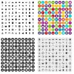 100 catering examination icons set vector in 4 variant for any web design isolated on white