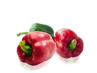Green and red bell pepper.