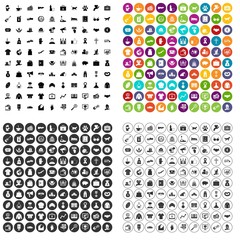 100 charity icons set vector in 4 variant for any web design isolated on white