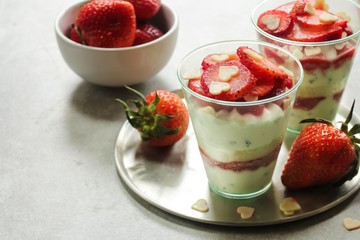 Strawberry Mousse Cups /Valentines day dessert  Prafait