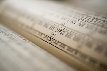 close up of calculation table, printed in an old book
