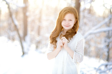 Red Haired Girl in Snow