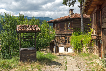 Fototapeta na wymiar Houses of the nineteenth century in historical town of Kotel, Sliven Region, Bulgaria