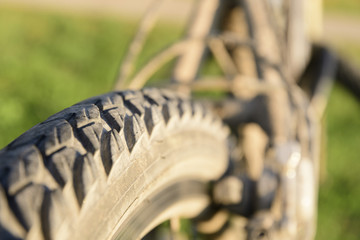 Close-up of bicycle tires