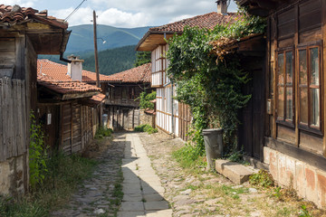 Fototapeta na wymiar Houses of the nineteenth century in historical town of Kotel, Sliven Region, Bulgaria