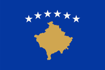 Kosovo Flag Vector Flat Icon - obrazy, fototapety, plakaty