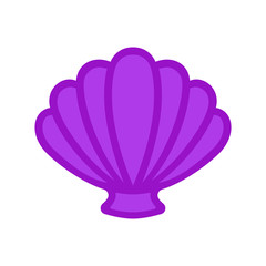Scallop sea shell. Clam. Conch. Seashell - flat vector icon.