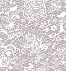 Fototapeta premium floral lace seamless pattern