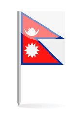 Nepal Flag Pin Vector Icon