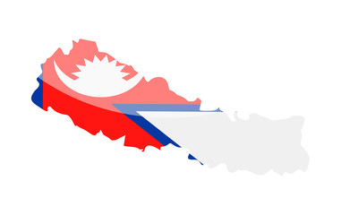 Nepal Flag Country Contour Vector Icon