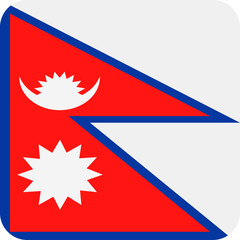 Nepal Flag Vector Square Flat Icon