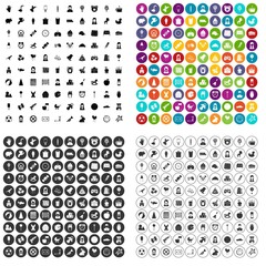 100 child center icons set vector in 4 variant for any web design isolated on white