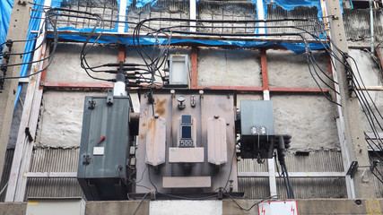 Vintage Large High voltage transformer made in Thailand at Bangkok