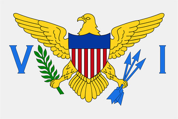 Obraz premium U. S. Virgin Islands Flag Vector Flat Icon