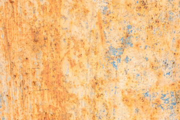 Old blue painted wall with rust texture. Grunge rusted metal background. Rust stains. Rusted on surface of the old iron, Deterioration of the steel, Decay and grunge Texture background.