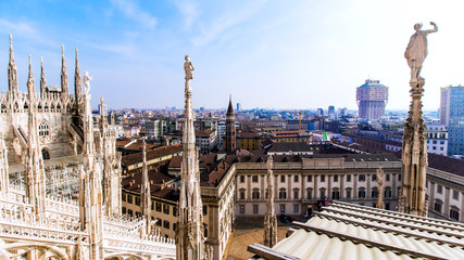 Fototapeta premium view of Milan from the the Duomo