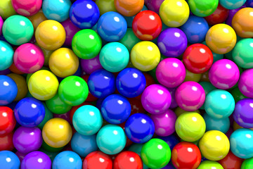 3D render of the colorful gum balls or candies as background. Available only at Fotolia by Adobe.
