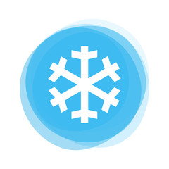 Fototapeta premium Weißes Eis oder Klimaanlage auf hellblauem Button