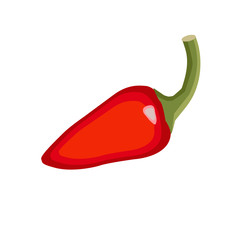 Chili red pepper vegetable, icon on isolated background concept for farmers market organic food in flat style vector illustration