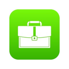 Business briefcase icon digital green for any design isolated on white vector illustration