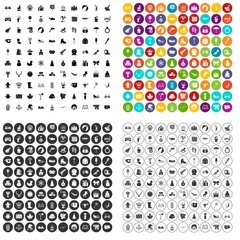 Fototapeta na wymiar 100 children icons set vector in 4 variant for any web design isolated on white