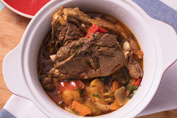 Овощной суп с говядиной. Vegetable soup with beef

