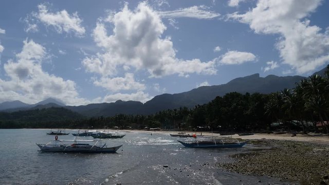 Boats in port of Sabang, Palawan, Philippines