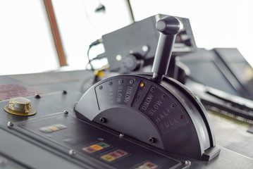 Ship's control on navigational bridge