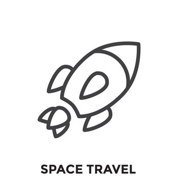Space Travel icon - Rocket - Tourism to Outer Space - Exploration Astrotourism