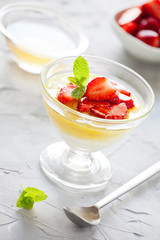 Vanilla And Lemon Cream And Strawberries Dessert