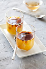 Caramel Cream In Small Glasses